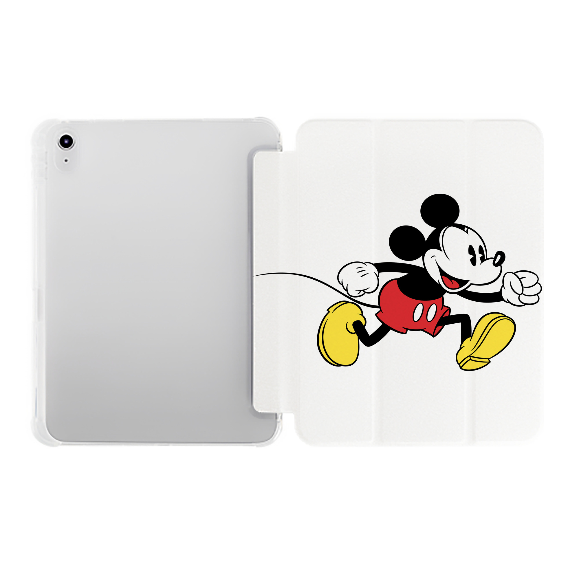 （画像用） ミッキーマウス Mickey Mouse IPad ケース ペン収納付き 三つ折りスタンド PUレザー×シリコン 対応機種9.5/10.5/10.9インチ